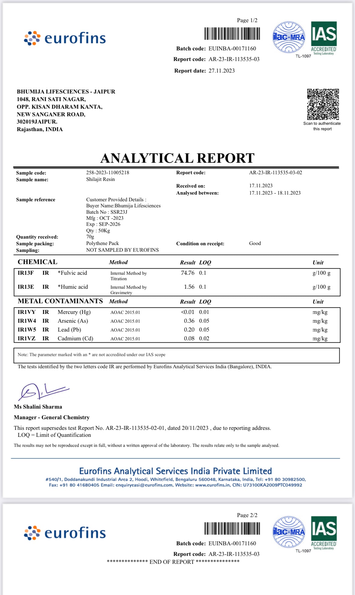 Lab Certified Gold Himalayan Shilajit - 100% Natural Fulvic Acid